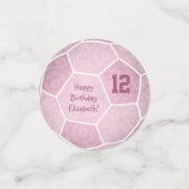 Meisroze voetbalfeestje confetti (Kleine voorkant)