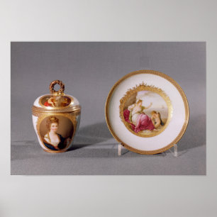meissen, bedekkingsglas en saucer poster