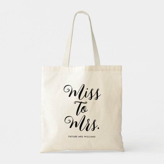 Mejuffrouw naar Mevrouw Modern Bruidsmeisjesfeest Tote Bag (Achterkant)