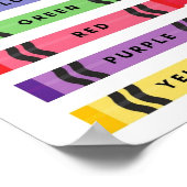 MEKIMI - Kleuren Woordenschat Crayons Poster (Hoek)