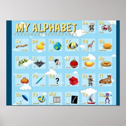 MEKIMI- Poster design pour alphabets anglais (Devant)