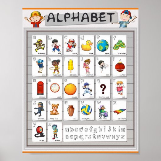 MEKIMI- Poster pour alphabets anglais (Devant)
