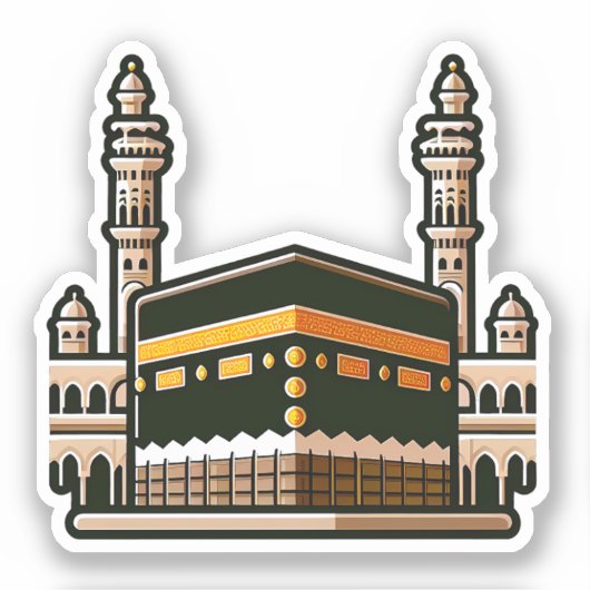 Mekka Kaaba Moslimkunst Sticker (Voorkant)