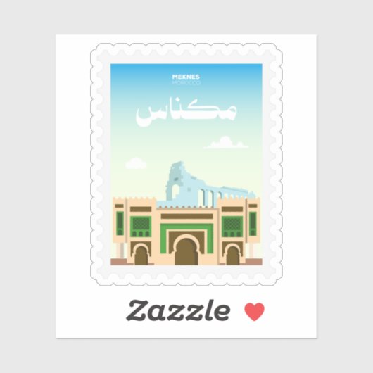 Meknes Marokko Postzegel Reizen Sticker (Vel)