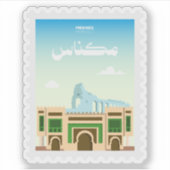 Meknes Marokko Postzegel Reizen Sticker (Voorkant)