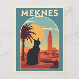Meknes Marokko Sunset Cat Art Briefkaart