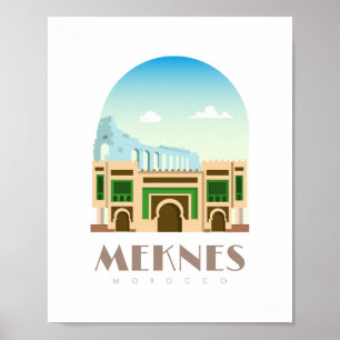 Meknès ville marocco Skyline Poster