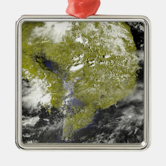 Mekong Delta en de Tonle Sap Metalen Ornament (Voorkant)