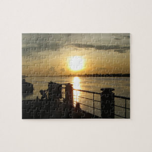 Mekong River Sunset ... Nong Khai, Isaan, Thailand Legpuzzel