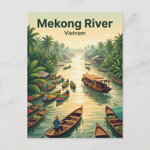 Mekong-rivierdelta-cruise Vietnam Briefkaart