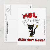 Mel "MOL: MEOW OUT LOUD"-Briefkaart Briefkaart (Voorkant / Achterkant)