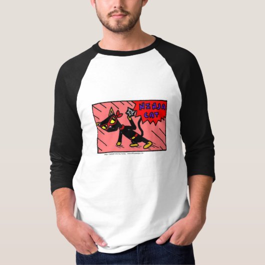 Mel NINJA CAT Mens Raglan T-Shirt (Devant)