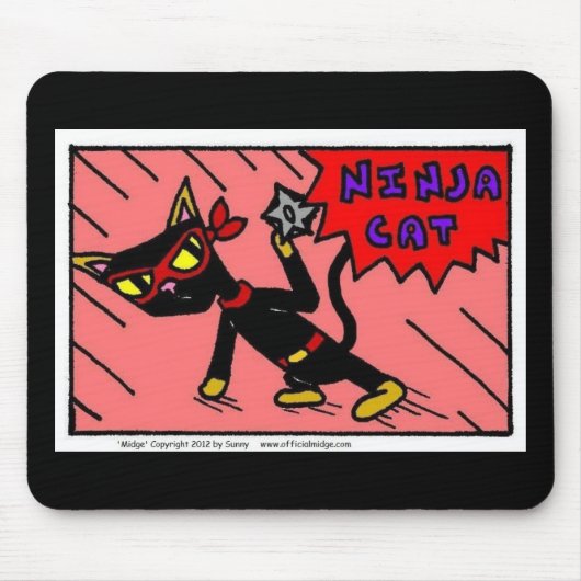 Mel NINJA CAT Mousepad Muismat (Voorkant)