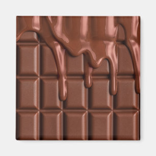 Melade chocolade die over een chocoladeblok druppe magneet