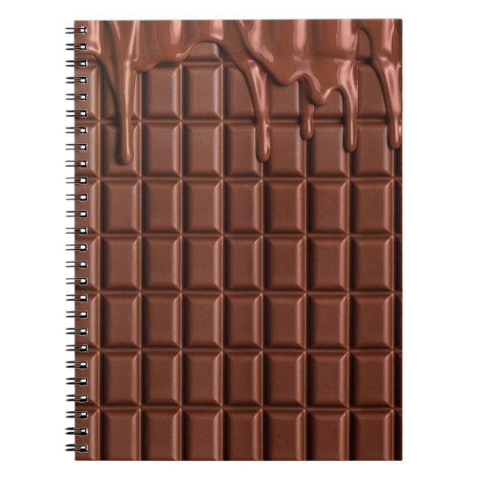 Melade chocolade die over een chocoladeblok druppe notitieboek (Voorkant)