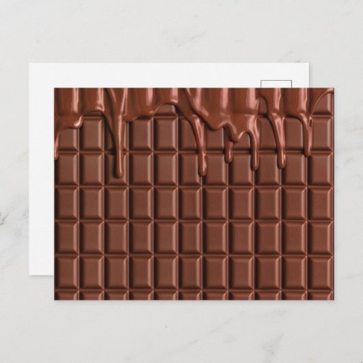 Melade chocolade die over een chocoladeblok druppe uitnodiging briefkaart (Voorkant / Achterkant)