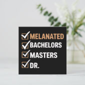 Melanated Doctorate Graduation PhD EDD Bachelor  Kaart (Staand voorkant)