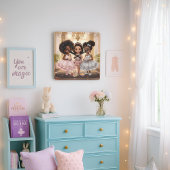 Melanated Magic Tea Party Wandklok Vierkante Klok