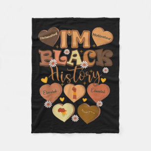 Melanated Motivated Educated Black History Month Fleece Deken