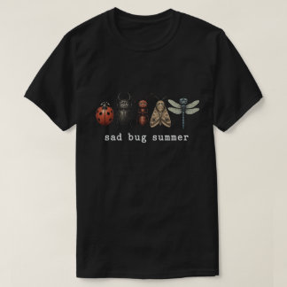 Melancholieke Bug Zomer Vintage Insect Illustratie T-shirt
