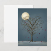 Melancholieke Hartvormige Boom Onder Volle Maan Notitiekaartje (Voorkant / Achterkant)