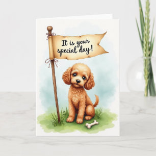 Melancholieke Pup Verjaardagswenskaart Kaart