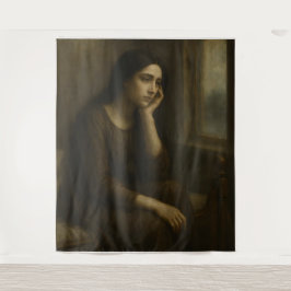 Melancholische reflectie - tijdloze klassieke poor wandkleed