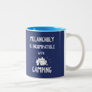 Melancholy is niet compatibel met Camping Tweekleurige Koffiemok