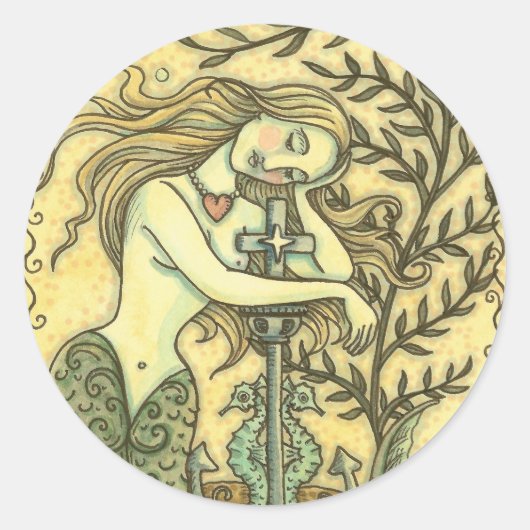 MELANCHOLY MERMAID IMAGINAIRE STICKERS Round SHEET (Devant)