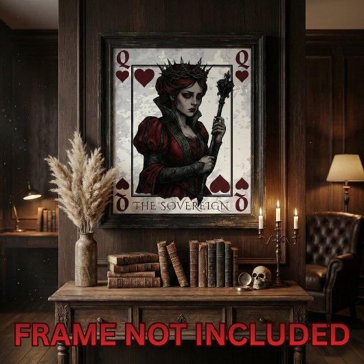 Melancholy Queen of Hearts Gothic Dark Fantasy Poster