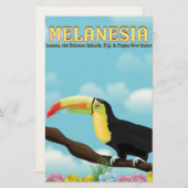 Melanesia Toucan reisposter Briefpapier (Voorkant / Achterkant)
