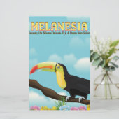 Melanesia Toucan reisposter Briefpapier (Staand voorkant)
