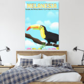 Melanesia Toucan reisposter Canvas Afdruk (Insitu (Slaapkamer))