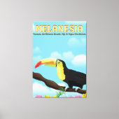 Melanesia Toucan reisposter Canvas Afdruk (Voorkant)