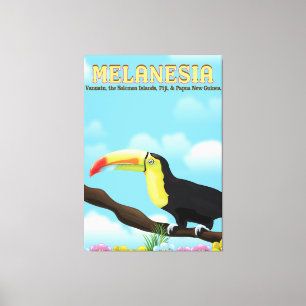 Melanesia Toucan reisposter Canvas Afdruk