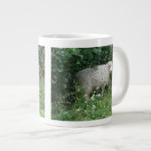 Mélange Blanc Fluffé Mange Mug (Devant droit)