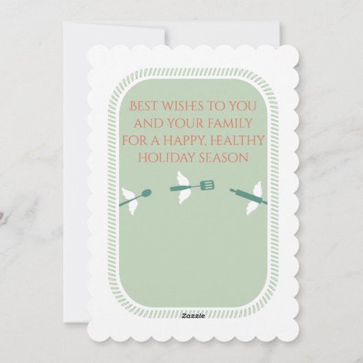 Mélange bol fouet ustensiles volants Carte de Noël (Dos)