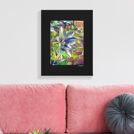 Mélange d'art numérique en toile noir enveloppé (Insitu(Salon))