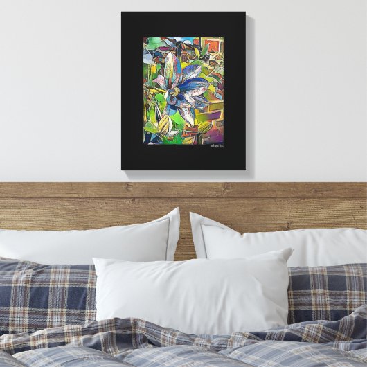 Mélange d'art numérique en toile noir enveloppé (Insitu(Chambre))