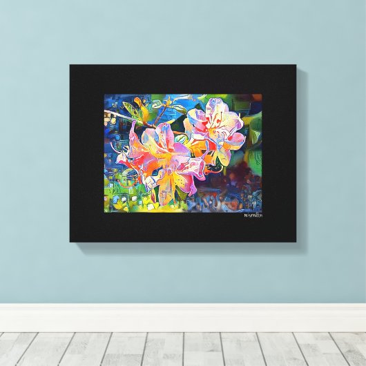 Mélange d'art numérique en toile noir enveloppé (Insitu (Plancher de Bois))