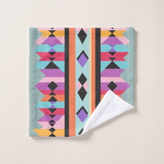 Mélange de Motifs géométriques rétro (Gant de toilette)