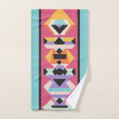 Mélange de Motifs rose et bleu (Serviette à main)