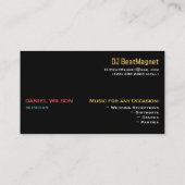 Mélange de musique Carte de visite Dj mariage (Dos)