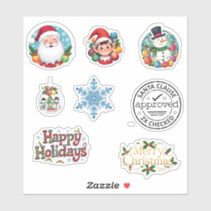 Mélange de stickers de Noël festifs