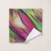 Mélange de taches opaques et chromées vertes et bo (Gant de toilette)