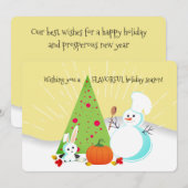 Mélange de vacances cuisinier snowman carte de Noë (Devant / Derrière)