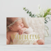 Mélange Gold Letting 1 photo Faire-part de naissan (Debout devant)