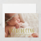 Mélange Gold Letting 1 photo Faire-part de naissan (Devant / Derrière)