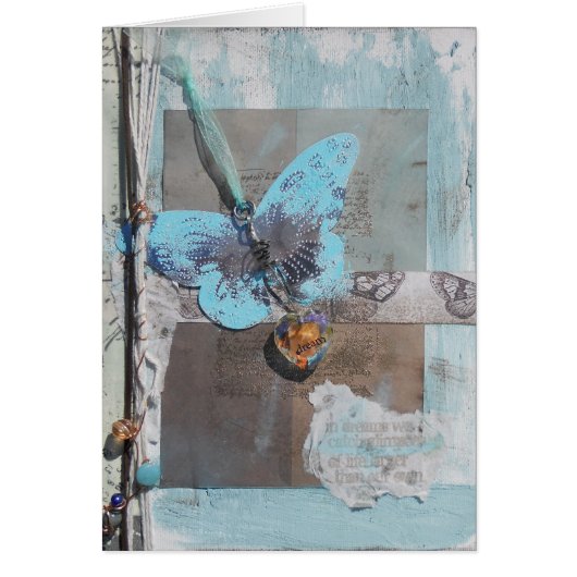 Mélange Média Papillon Typographie Art (Devant)