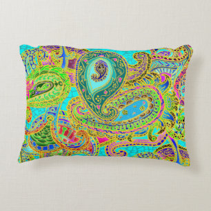Melange Paisley in Turquoise en Green Accent Kussen